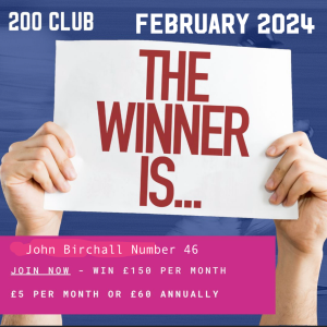 200 Club Winner Feb 2024