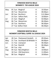 Fixtures Womens Belles 2024